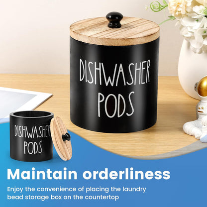 Dishwasher Pod Container Small Dishwasher Pod Holder With Lid Weekly Supply To Keep Fresh Round Storage Wide Opening Laundry Detergent Laundry Pod Holder Laundry Pods Container For Home Kitchens