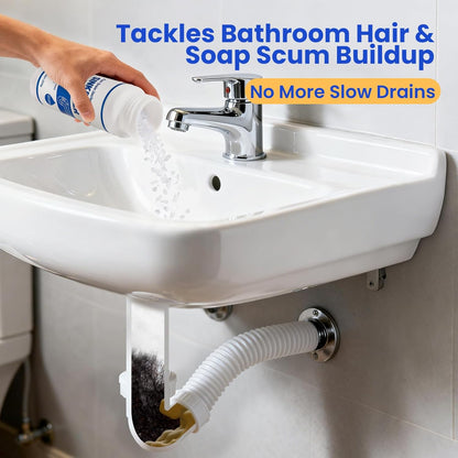 Sink Drain Clog Cleaner 400g: Upgraded Powerful Unclogger for Kitchen Sink, Bathroom Tub and Shower Drain, Effective Clog Remover
