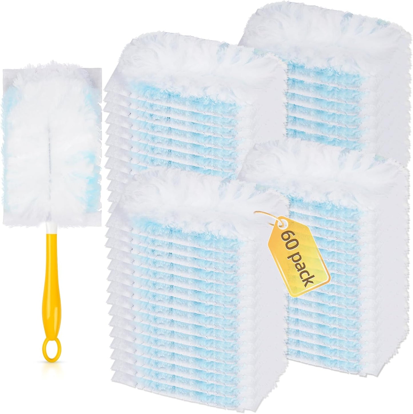 30 Count Duster Refills Compatible with Dusters 180° Handle Dusters, 180° Heavy Duty Multi-Surface Duster Replacement with 1 Standard Handle, Unscented