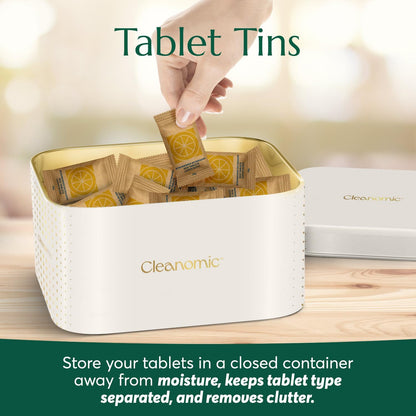 CLEANOMIC Dishwasher Pods (32 Eco Tabs) Soap Detergent, No Harsh Ingredients, Individually Wrapped - Lemon Fresh
