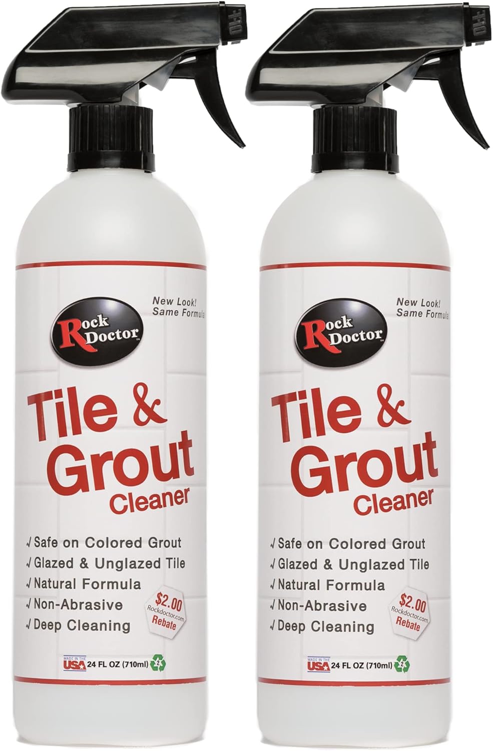 Rock Doctor Natural Tile and Grout Cleaner, Remove Stains Dirt, Oil, and Soap Scum, Heavy Duty Non-Abrasive Tile Cleaner, Natural Formula, 1 Pack