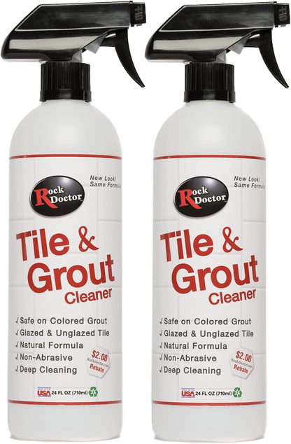 Rock Doctor Tile and Grout 24oz.Rock Doctor Natural Tile and Grout Cleaner, Remove Stains Dirt, Oil, and Soap Scum, Heavy Duty Non-Abrasive Tile Cleaner, Natural Formula, Pack of 2 2/pack