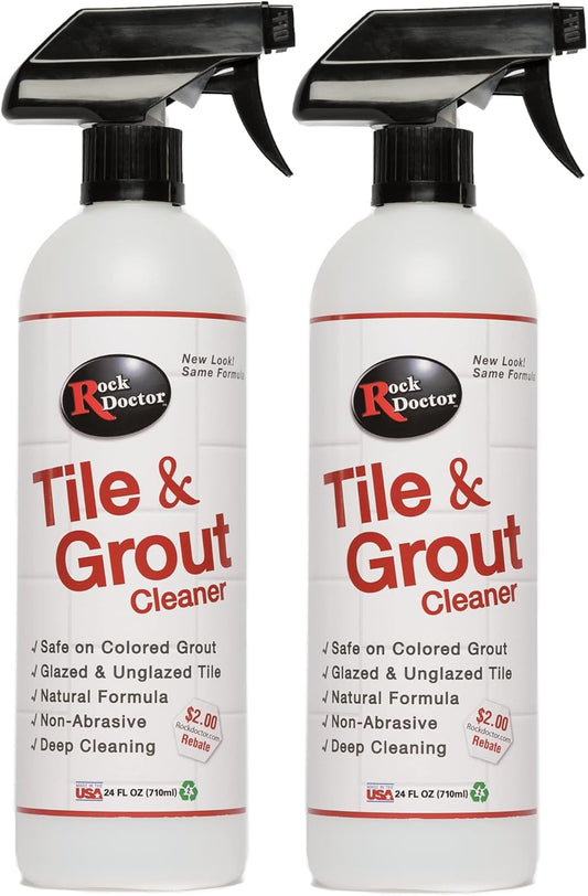 Rock Doctor Tile and Grout 24oz.Rock Doctor Natural Tile and Grout Cleaner, Remove Stains Dirt, Oil, and Soap Scum, Heavy Duty Non-Abrasive Tile Cleaner, Natural Formula, Pack of 2 2/pack