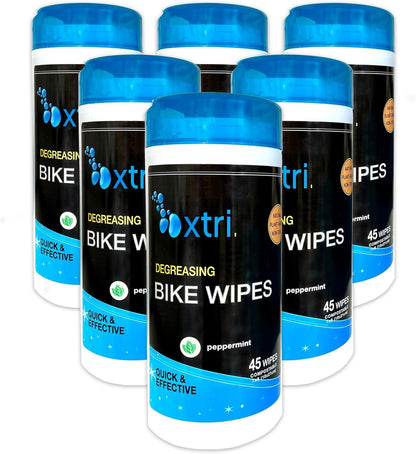Xtri Bike Wipes - 45 Degreasing Wet Wipes – Safe Natural Peppermint - by Jasmine Seven