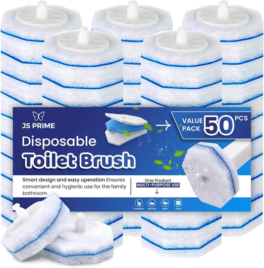 50 Count Toilet Wand Refills for Clorox Toilet Wand, 5X Cleaning Power, Replacement Heads for Clorox Wand, High-Density Disposable Brush Scrubber - No Falling Apart, Fresh Fragrance