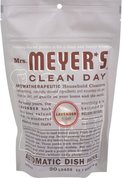 MRS. MEYER'S CLEAN DAY Automatic Dishwasher Pods, Lemon Verbena, 20 Count