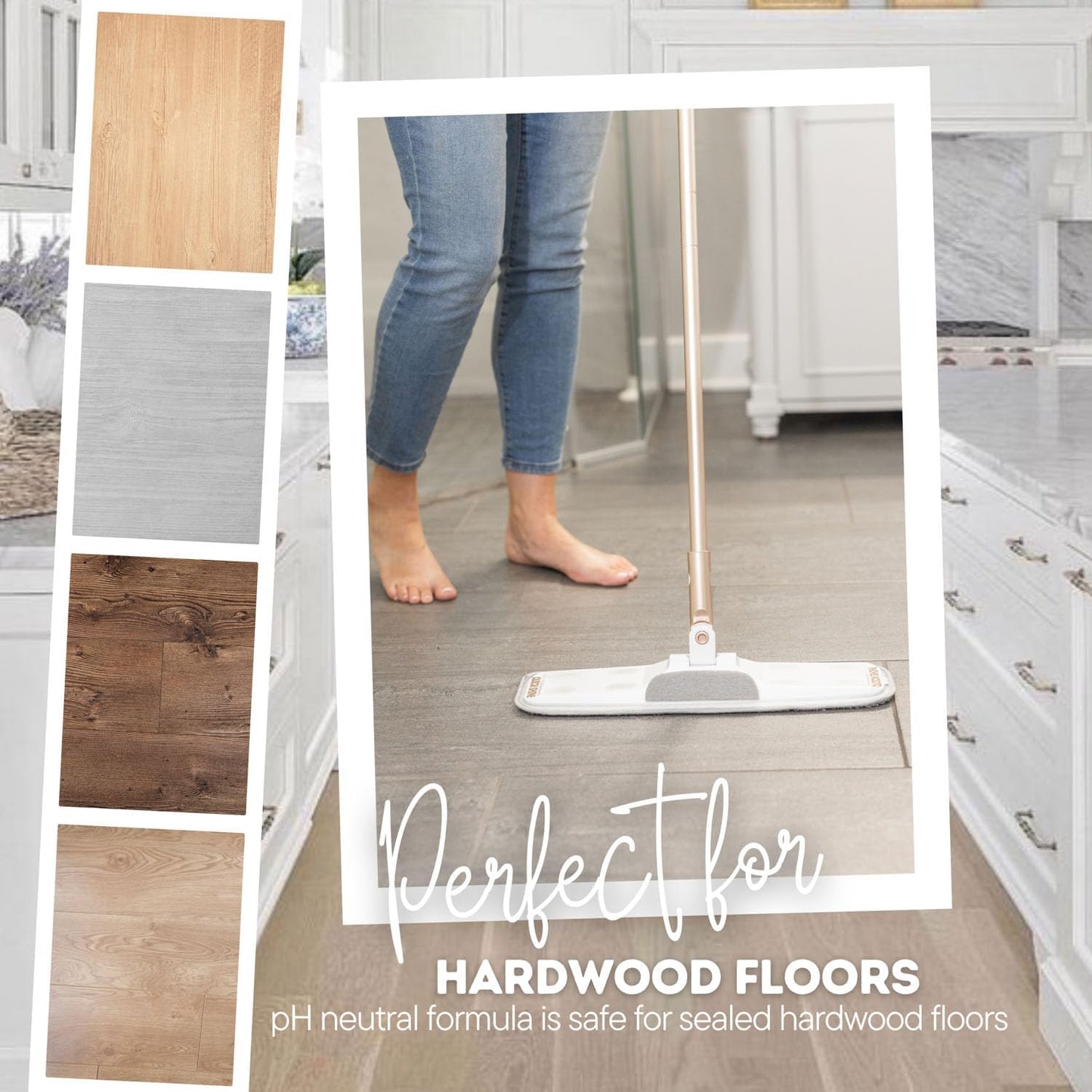 Quick Shine Hardwood Floor Luster-Polish 64oz | Plant-Derived w/Carnauba | Safer Choice, No PFAS, pH Neutral | Ready to Use Formula w/Anti-Slip Technology | Simply Squirt & Spread | Made in USA