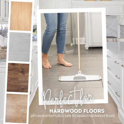 Quick Shine Hardwood Floor Luster-Polish 64oz | Plant-Derived w/Carnauba | Safer Choice, No PFAS, pH Neutral | Ready to Use Formula w/Anti-Slip Technology | Simply Squirt & Spread | Made in USA