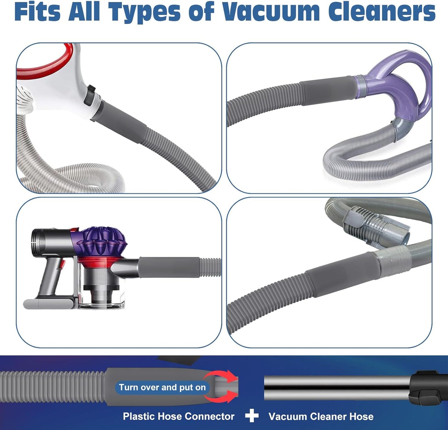 PetOde 2 Pieces Dryer Vent Cleaner Kit Compatible with Most Vacuum Cleaner, Dryer Lint Brush and Vacuum Hose Attachment with Universal Connector, Quickly Lint Remover