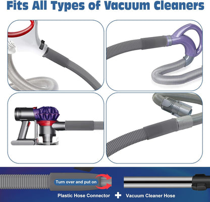 PetOde 2 Pieces Dryer Vent Cleaner Kit Compatible with Most Vacuum Cleaner, Dryer Lint Brush and Vacuum Hose Attachment with Universal Connector, Quickly Lint Remover