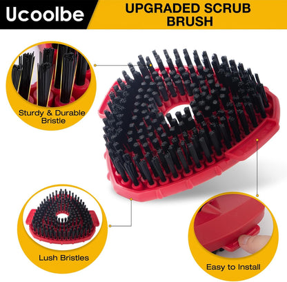 Spin Mop Scrub Brush for O-Cedar EasyWring 1 Tank System, Scrubber Brush Replacement Head with Stiff Bristle, Great for Bathroom, Kitchen, Pool, Glass and Tile Walls, No Include Mop Handle and Base