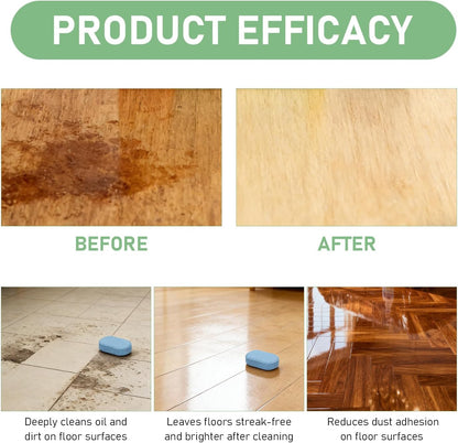Floor Cleaner Tablets Hard Floor Cleaner Tablets, Deep Cleans for Multiple Hard Floors for Tile, Vinyl, Hardwood, Fresh Lemon Scent, Compatible with Robot Mops & Wet/Dry Vacuums(2PCS)