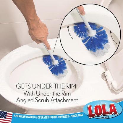 Toilet Brush and Holder Set, By LOLA, 2 Pack, Classic Version, Durable Bristles for Deep Cleaning, w/Compact Space Saving Storage Holder