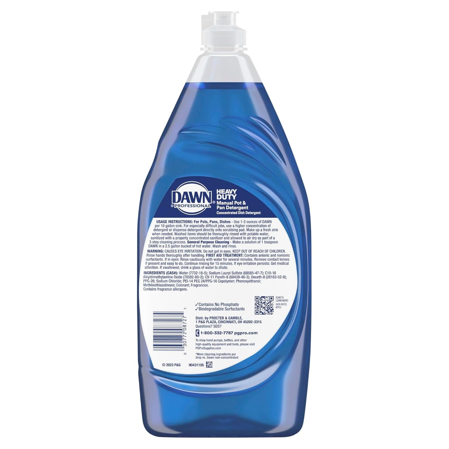 Dawn PRO Heavy Duty Manual Pot and Pan Detergent, Dish Soap Liquid for Dishwashing by Hand, Bulk Concentrate for Commercial Use, 1 gal (Case of 2)