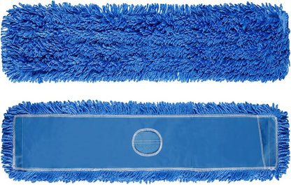 DR DAPPER 36-Inch Commercial Dust Mop Head, Large Washable Microfiber Dust Mop Replacement Head, Sweeper and Janitorial Supplies (Blue-2 Pack)