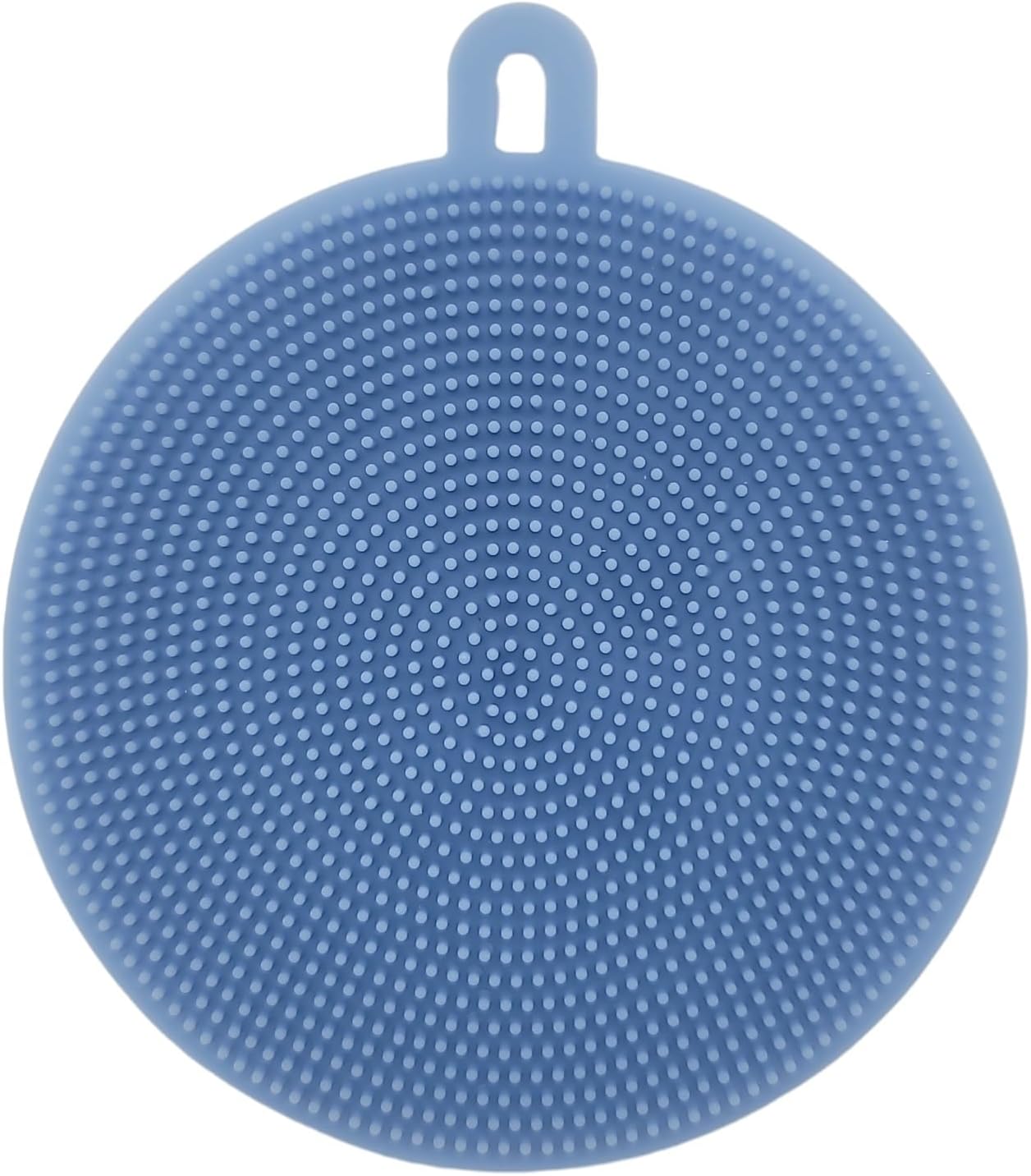 Handy Housewares 4" Round Silicone Dish Scrubbing Sponge/Vegetable Scrubber Brush (Pastel Blue, 1 Pack)
