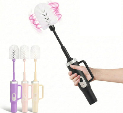 Rechargeable Electric Bottle & Cup Brush, 360° Thorough Cleaning Without Blind Spots, Suitable for Baby Bottles, 40-Ounce Mugs, Straws, Wine Glasses, etc., Easy to Air-Dry and Portable
