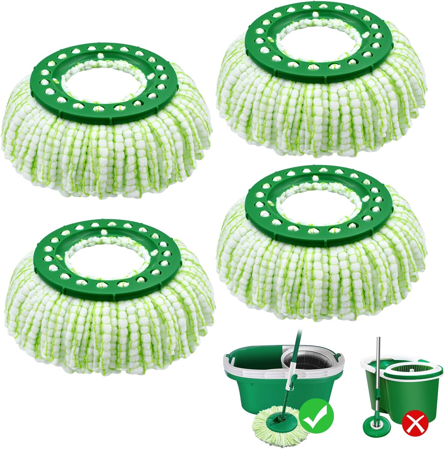 Tornado Spin Mop Head ONLY Compatible with 𝗡𝗲𝘄 𝗟𝗶𝗯𝗺𝗮𝗻 𝐓𝐨𝐫𝐧𝐚𝐝𝐨 𝗦𝗽𝗶𝗻 𝗠𝗼𝗽 𝗦𝘆𝘀𝘁𝗲𝗺, Washable & Reusable Libman Mop Head Replacement Refill for Tornado Mop (NOT for Old Version)