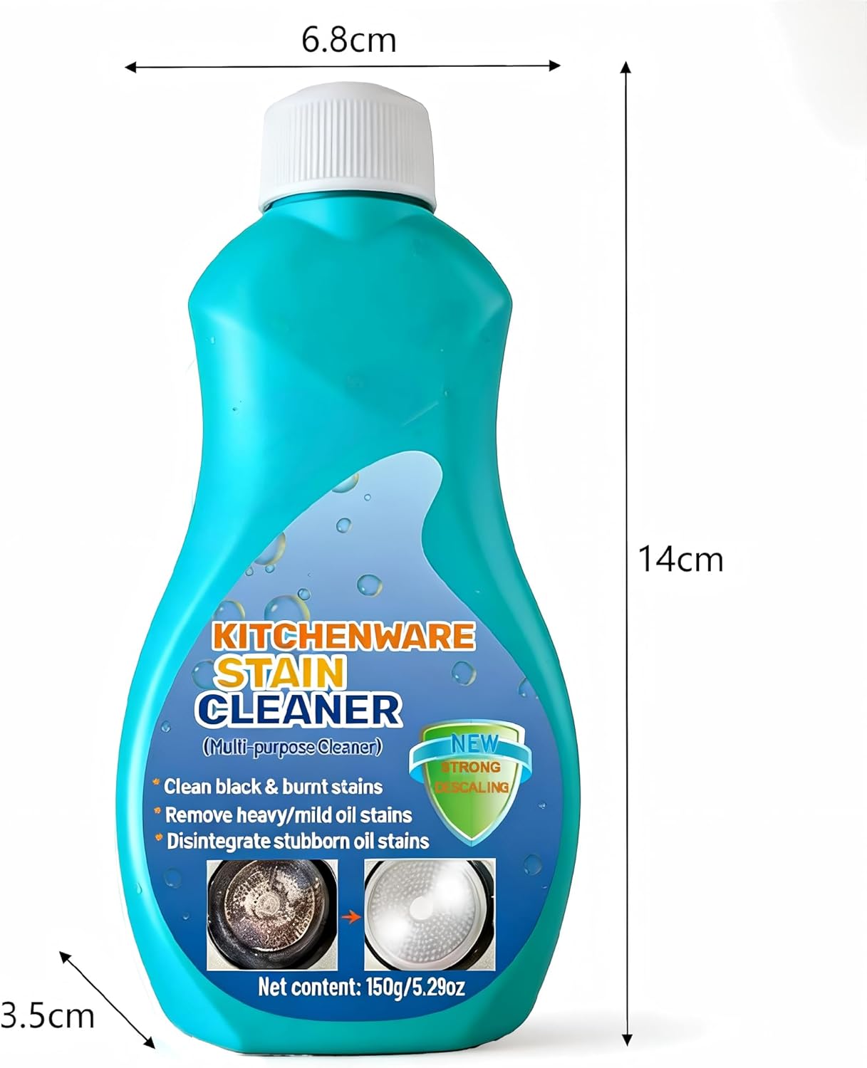 Kitchenware Stain Cleaner, Strong Descaling, Multi-purpose Oil Stain Remover, Pot Pan Bottom Cleaning Paste,Powerful Kitchenware Cleaner, Cooktop Pot Cleaner Effortless for Burned Cookware (150g) (1)