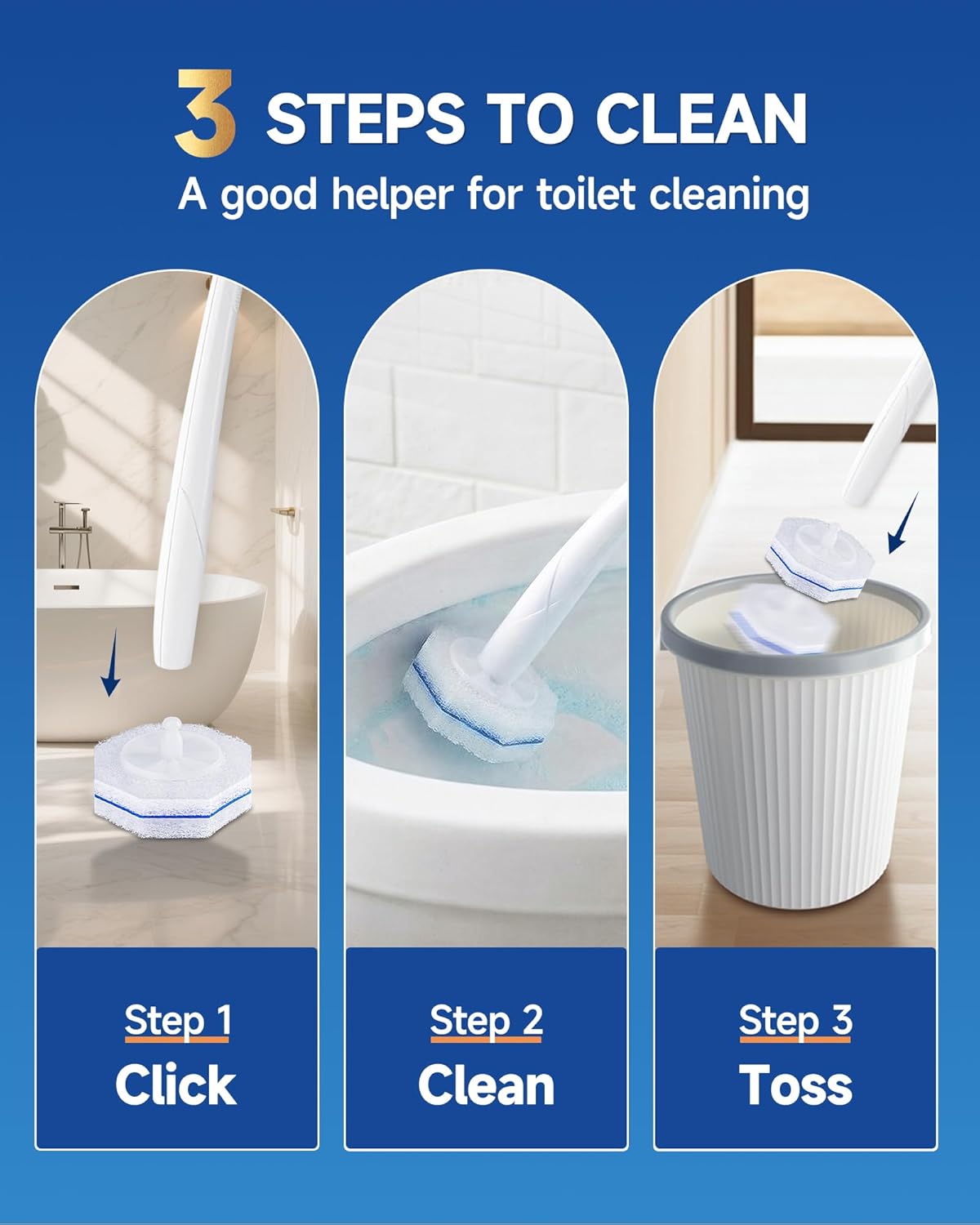 20 Count Toilet Wand Refills for Clorox, 5X Cleaning Power Toilet Bowl Wand Refills & High-Density Disposable Toilet Brush Scrubber - No Falling Apart, Instant Foam for Bathroom Cleaning