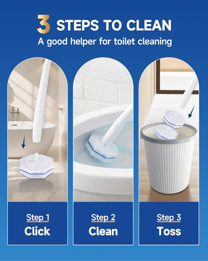 50 Count Toilet Wand Refills for Clorox, 5X Cleaning Power Toilet Bowl Wand Refills & High-Density Disposable Toilet Brush Scrubber - No Falling Apart, Instant Foam for Bathroom Cleaning