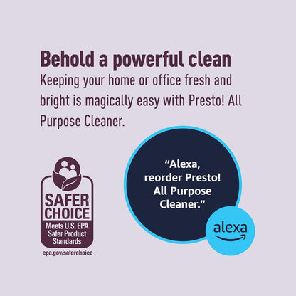 Amazon Brand - Presto! All Purpose Cleaner, Lemon Scent, Streak-Free Formula, Safe for Stainless Steel, 32 fl oz, 2-Pack