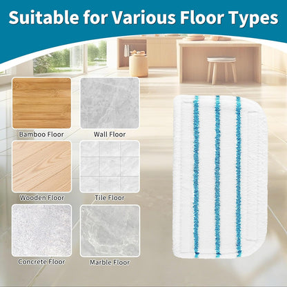 Replacement Steam Mop Pads for Black+Decker Steam Mop SM1600 SM1610 SM1620 HSM13E1 HSMC1300FX HSMC1321 HSMC1361SG, 6 Pack Washable Microfiber Cleaning Pads
