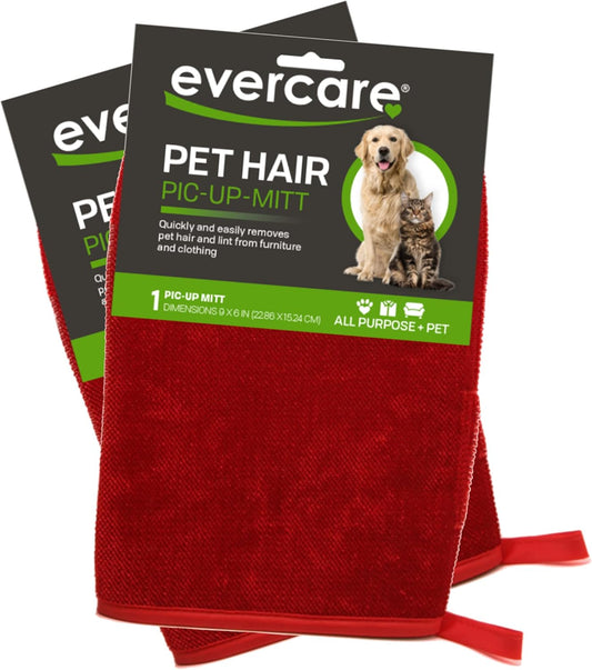 Evercare Pet Hair Remover Glove Pic-Up Mitt - 2 Pack