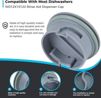 Romalon WD12X10122 Dishwasher Rinse Aid Dispenser Cap Fit for GE Dishwasher Replaces WD12X10102 WD12X10200 PS958932 EAP958919