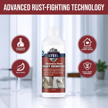 CLEAN MY STEEL Innoshine B570 Stainless Steel Rust Remover and Cleaner, NSF Certified, Approved for Food Contact Areas, 4 oz