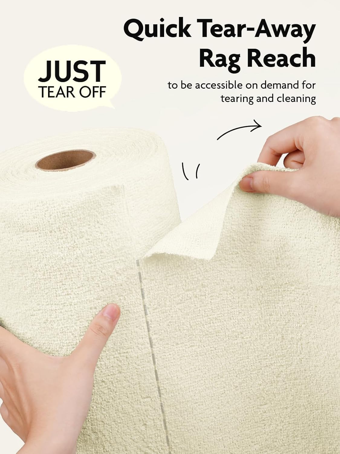 Fantasticlean Microfiber Cleaning Cloth Roll -75 Pack, Tear Away Microfiber Towels, 12" x 12", Reusable, Washable, Scratch Free, Ultra Absorbent Dishcloth for All-Around Cleaning Supplies (White)