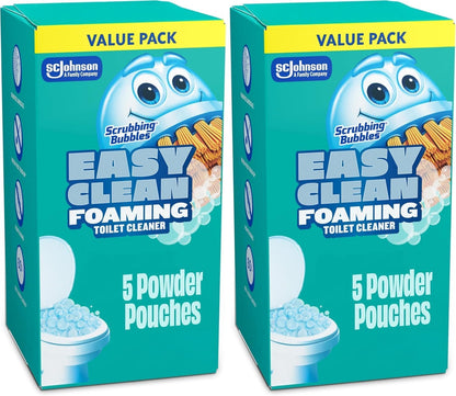 Scrubbing Bubbles Easy Clean Foaming Toilet Bowl Cleaner, Easy Toilet Drop In Powder Pouches, 100g (5 Pouches)