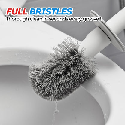 FORASTO Toilet Bowl Brush and Holder Set - Toilet Scrubber Brush,Cleaning Brush,Bathroom Decor,Household Essentials,Cleaning Supplies,White