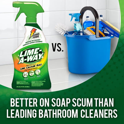 Lime-A-Way Hard Water Stain Remover Spray, Removes Lime, Calcium & Rust in Seconds, Bathroom Cleaner, 22 fl oz