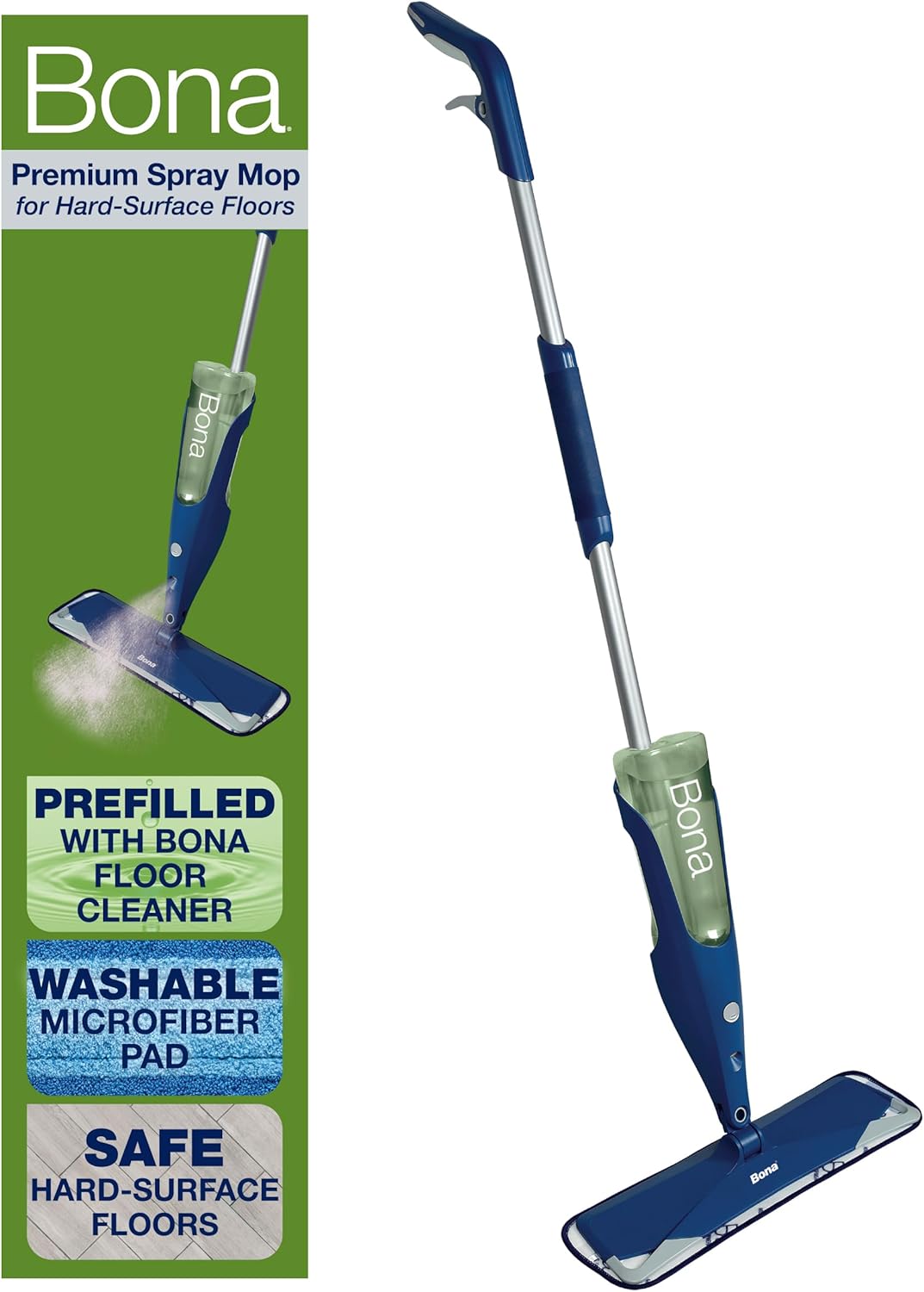 Bona Multi-Surface Floor Premium Spray Mop - Includes Multi-Surface Floor Cleaner Concentrate and Machine Washable Microfiber Cleaning Pad - For Stone, Tile, Laminate and Vinyl LVT/LVP Floors