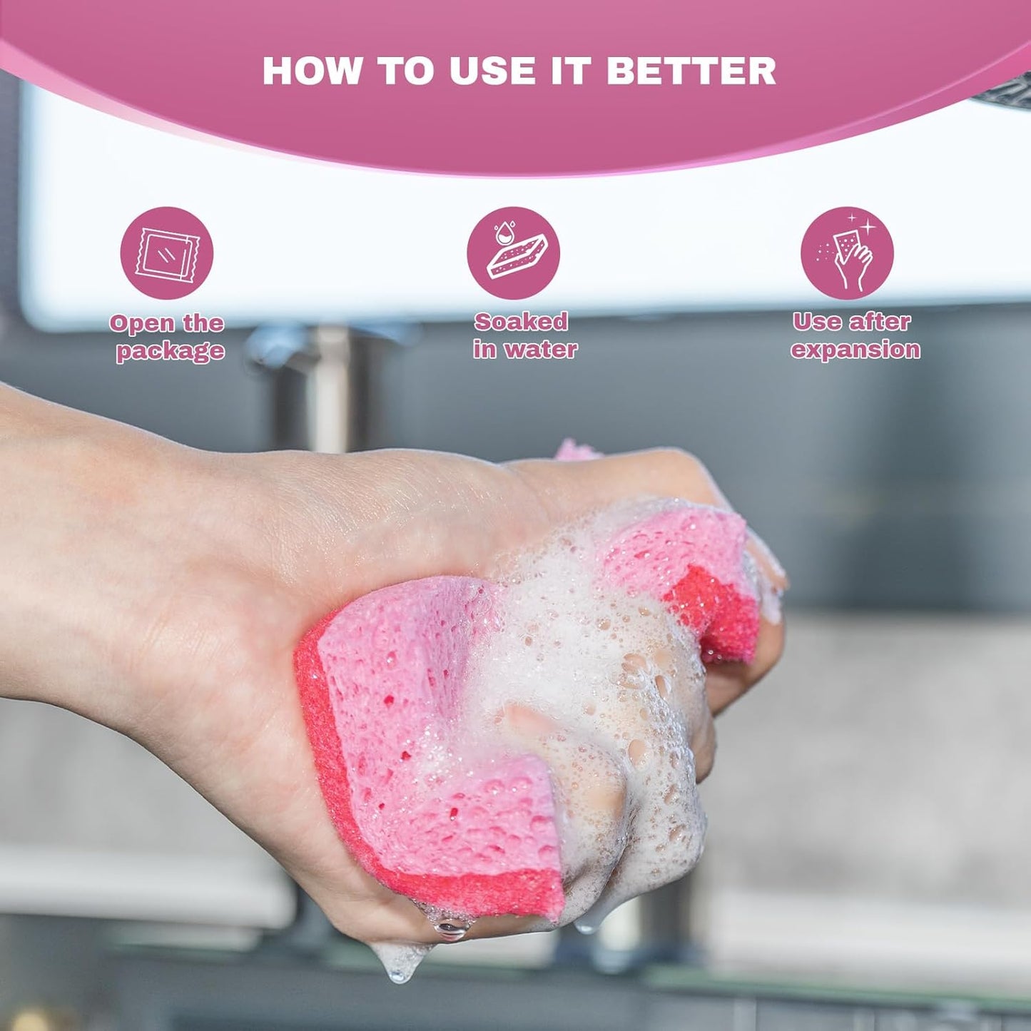 9 Pack Zero Scratch Scrub Sponges, Non-Scratch Dish Scrubbers for Nonstick Pans, Multi-Surface Safe Cleaning Sponges for Kitchen & Bathroom