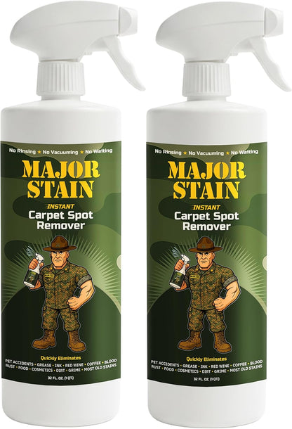 Major Stain Carpet Stain Remover Spray – 32oz – Powerful Carpet Cleaner Spray & Spot Remover for Carpet, Upholstery & Rugs – Removes Wine, Coffee, Grease & Food Stains – Fragrance Free