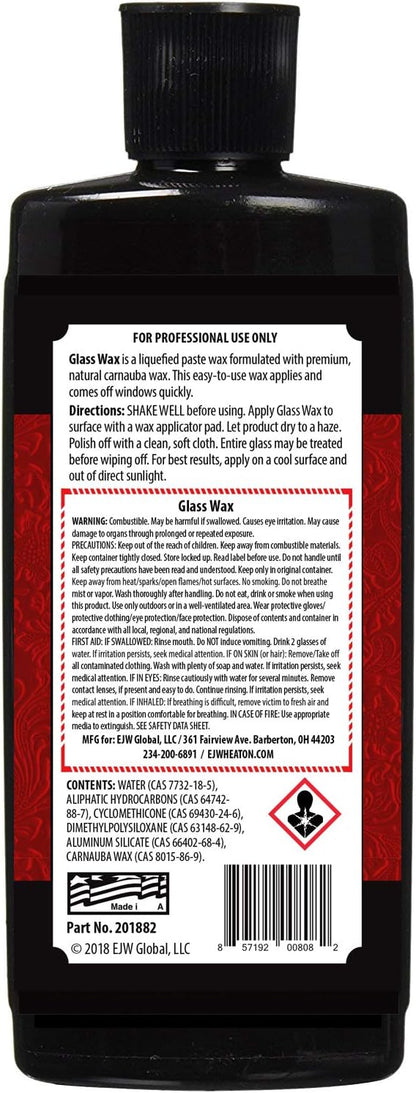 E.J. Wheaton Glass Wax, Polishes and Protects Windows, Mirrors and Metal Surfaces, Dries Chalk White, Easy to Apply and to Remove, Made in USA