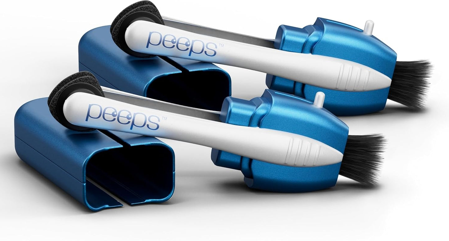 Peeps Glasses Cleaner - for Eyeglasses, Reading Glasses, and More - Lens Cleaner with Carbon Microfiber Tech-Injected Blue-1 Count (Pack of 1)