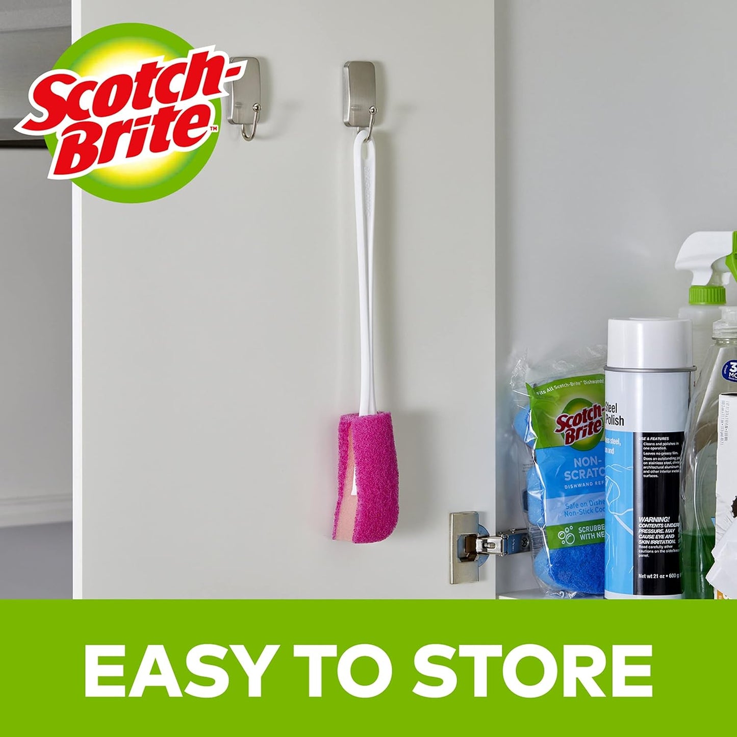 Scotch-Brite Water Bottle Scrubber, Safe On Glass, Plastic and Stainless Steel