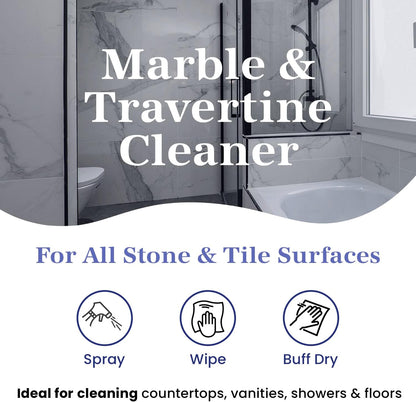 Marblelife InterCare Marble and Travertine, Natural Stone & Terrazzo Liquid Cleaner, Shower & Tile Surface Care, Floor, Walls & Countertop Cleaner and Degreaser, 32 oz