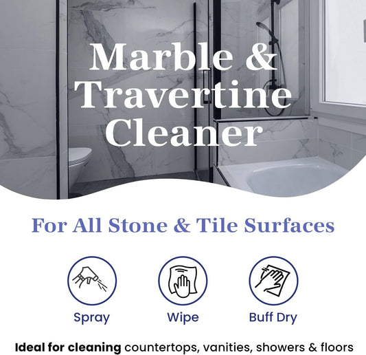 Marblelife InterCare Marble and Travertine, Natural Stone & Terrazzo Liquid Cleaner, Shower & Tile Surface Care, Floor, Walls & Countertop Cleaner and Degreaser, 32 oz