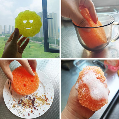 6 Pcs Scrubber Color Sponges,Non-Scratch Cleaning Sponges Kitchen,Temperature Controlled Kitchen Sponge for Washing Dishes,Household Bathroom Odor Resistant Scrubber-Bpa Free