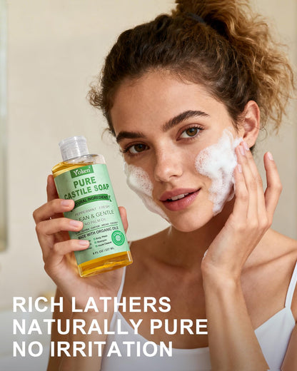 Yoken Castile Soap Liquid EWG Verified(1 Gallon, Unscented) Pure-Castile Liquid Soap for Body, Face, Hand, Pets, Laundry, Dish Soap and More - Made With Organic Oil, Vegan, Clean & Gentle, Versatile