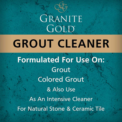 Granite Gold Grout Cleaner Spray with Brush for Stone, Ceramic, Glass & Colored Grout, 64 Fluid Ounces + 24 Fluid Ounces + 4 brushes