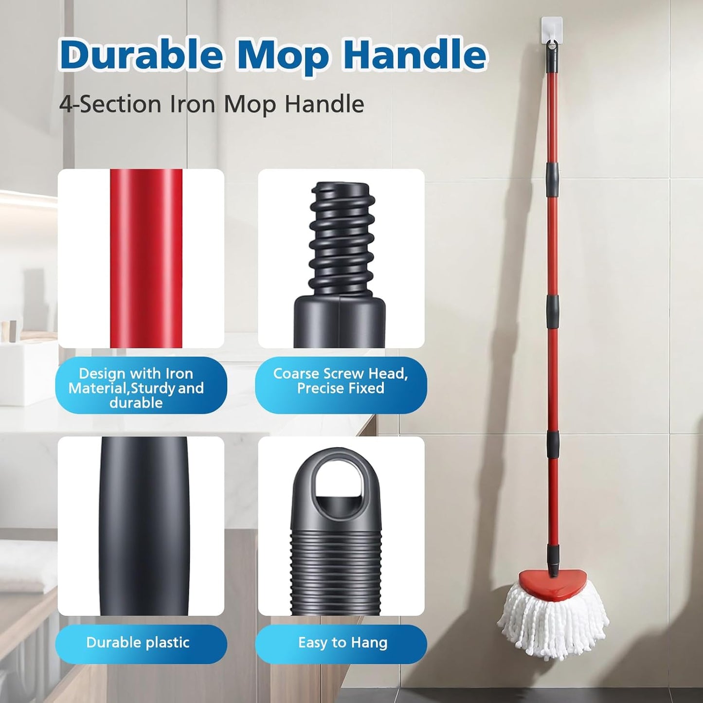 8 Pack RinseClean Spin Mop Replacement Head Refills Compatible with O Ceda RinseClean 2 Tank System, Blue Microfiber Mop Refills for Floor Cleaning