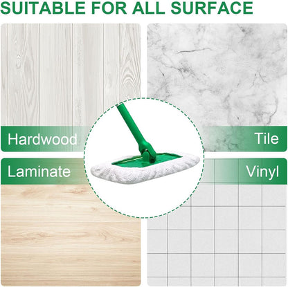 KEEPOW Reusable Mop Pads Compatible with Swiffer Sweeper Mop, Dry Sweeping Cloths for Swiffer Pads, 8 Pack Washable Microfiber Wet Mopping Cloth Refills for Surface/Hardwood Floor Cleaning