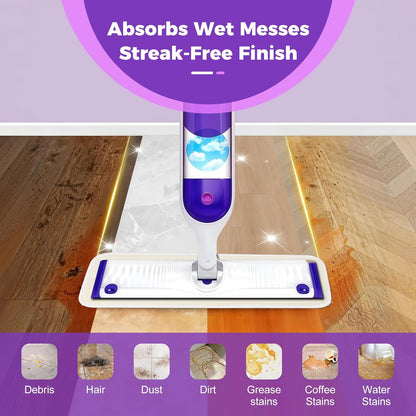 Bisenkud Reusable Pads for Swiffer® Power Mop™ - 100+ Wash Durable, High Absorption 4-Pack, Pet Hair Capture for Hardwood Tile & Vinyl Quick-Dry Refills