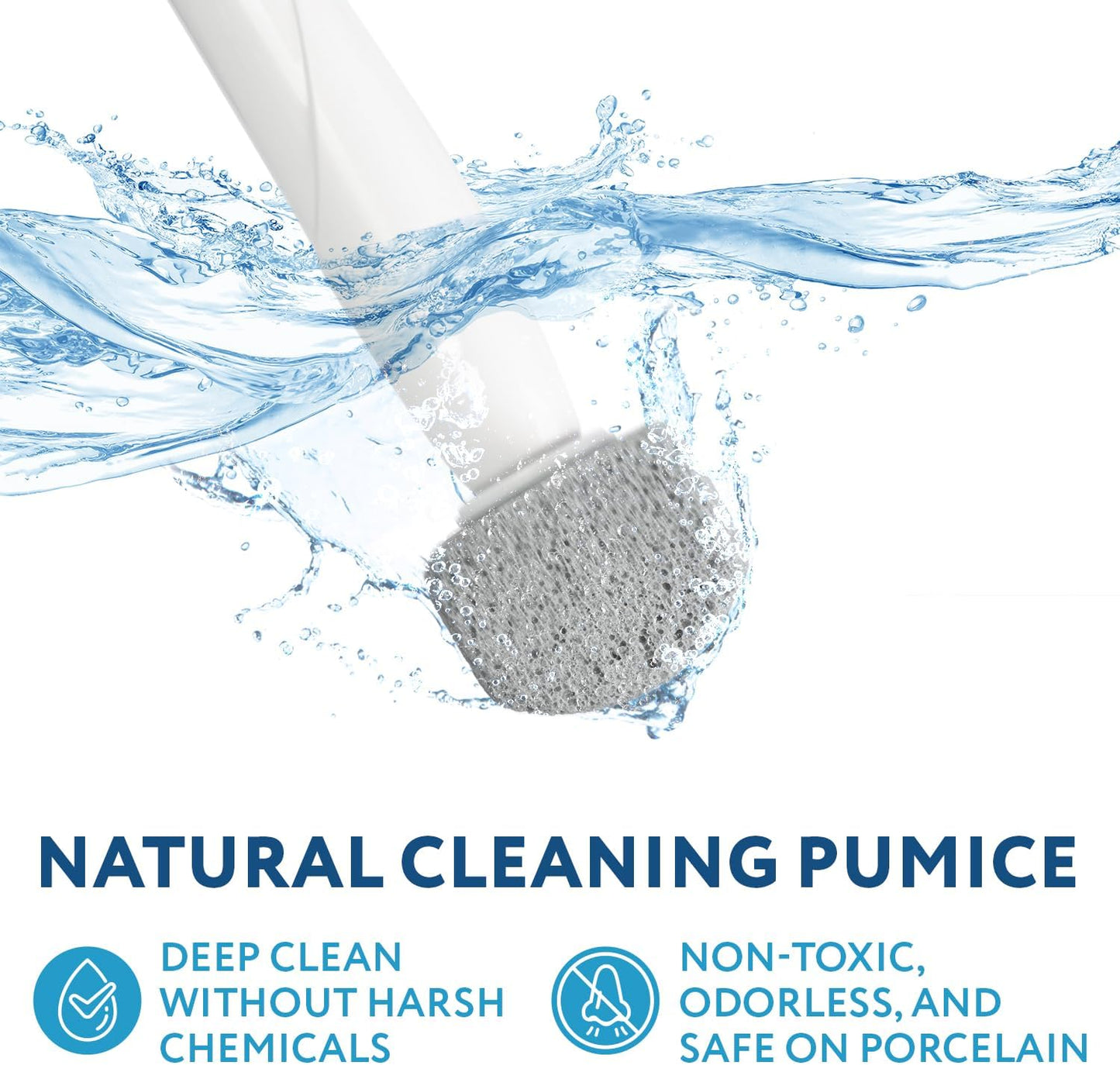 Impresa 6-Pack Pumice Stone Toilet Bowl Cleaner Refill Heads - Compatible with Clorox Toilet Wand Refills - Reusable Natural Stone Scrub Heads for Tough Stains