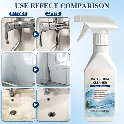 Scale Remover Bathroom Cleaner Foam Spray,Powerful Stubborn Stains Bathroom Cleaner Foam,Suitable for Tiles,Glass,Bathtub,Porcelain(1PCS)